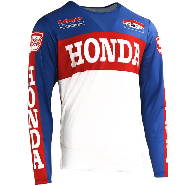 honda motocross gear 1970s Team Honda Jersey (Red, White and Blue) – JT Racing USA