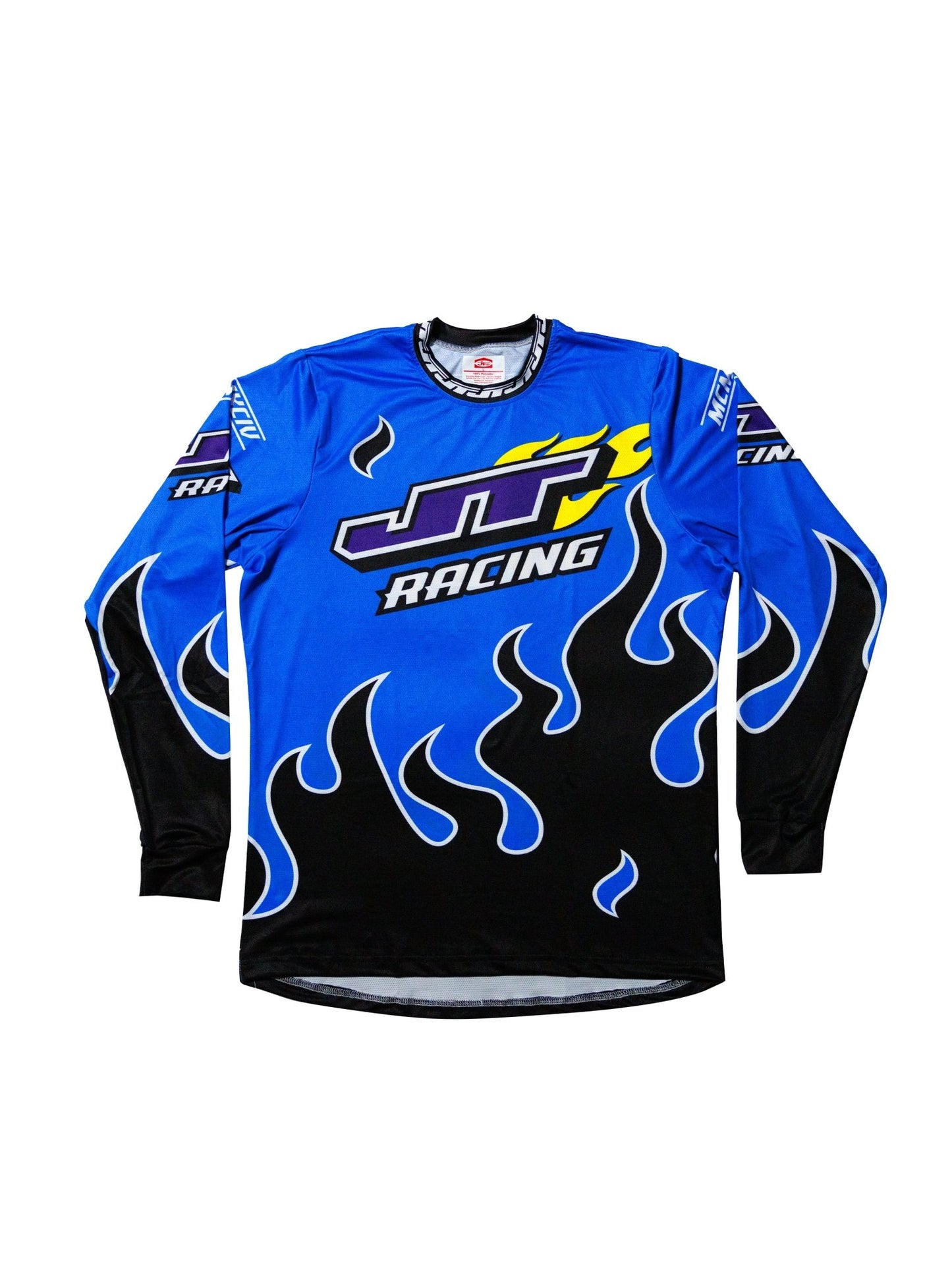 90s Blue Flame Jersey (Blue, Purple, Yellow) - JT Racing USA