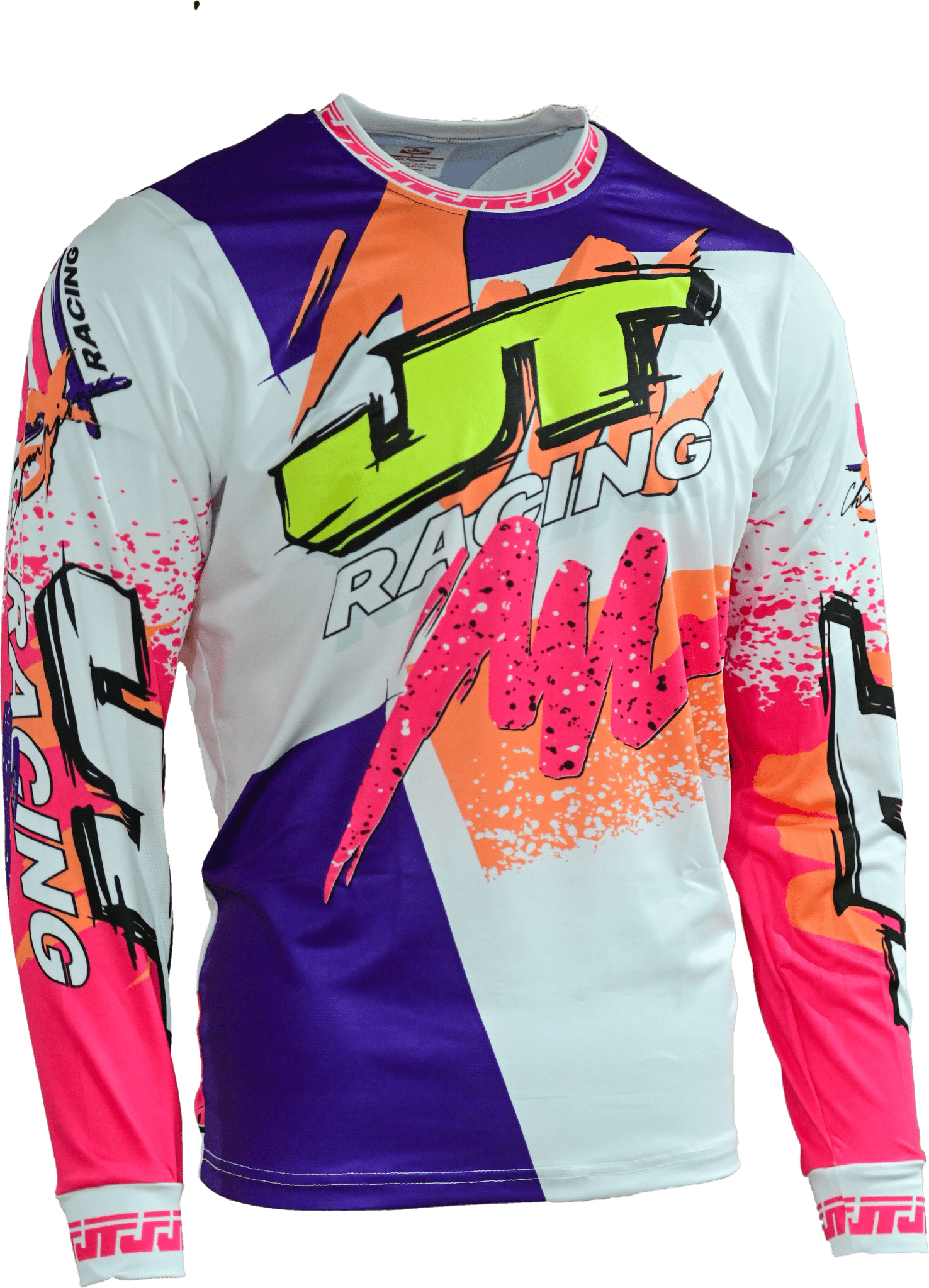 jt motocross gear 90s Swash Paint Jersey Pink (Pink, Blue, Orange) – JT Racing USA