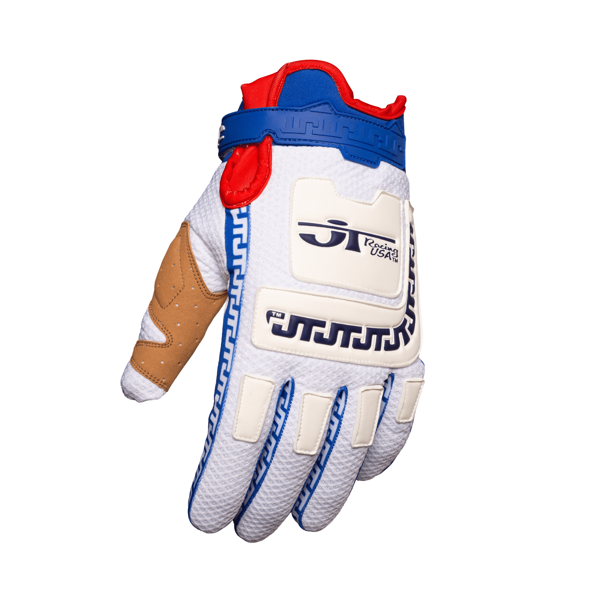 JT Racing Evolve Lite Lazers Motocross Gloves – Cyan/White – Men's – Breathable & High Grip