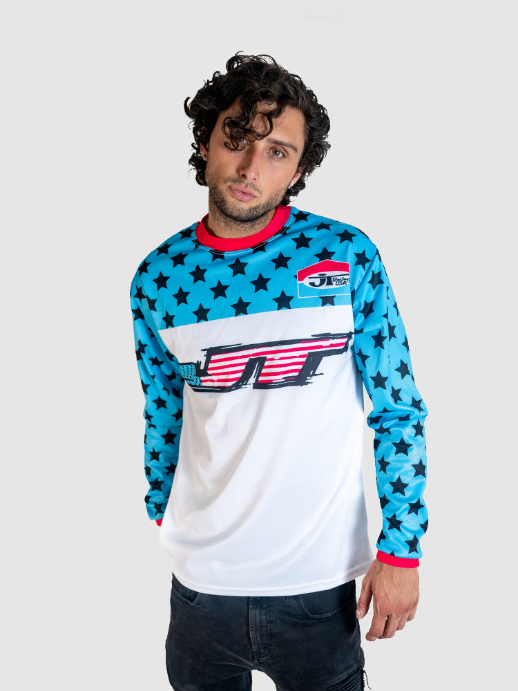 JT Racing Rock Star D Blocks Limited Edition Miami Vice Jersey Pink & White - Medium (M)