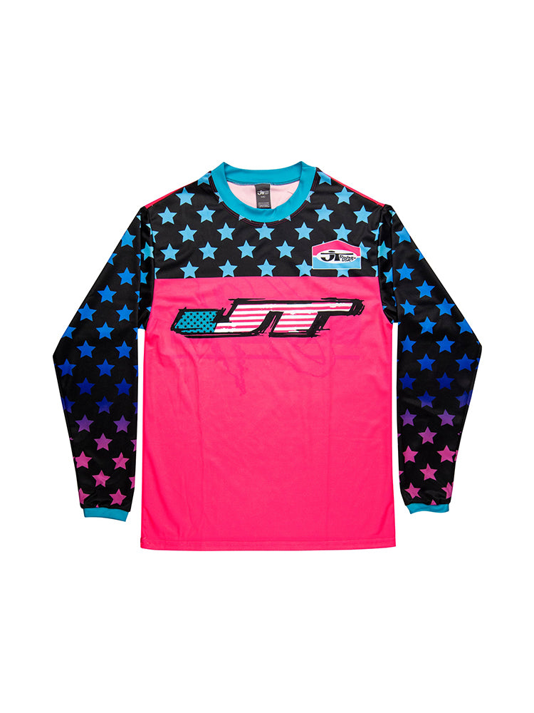 JT Racing Rock Star D Blocks Limited Edition Miami Vice Jersey Pink & White - Medium (M)