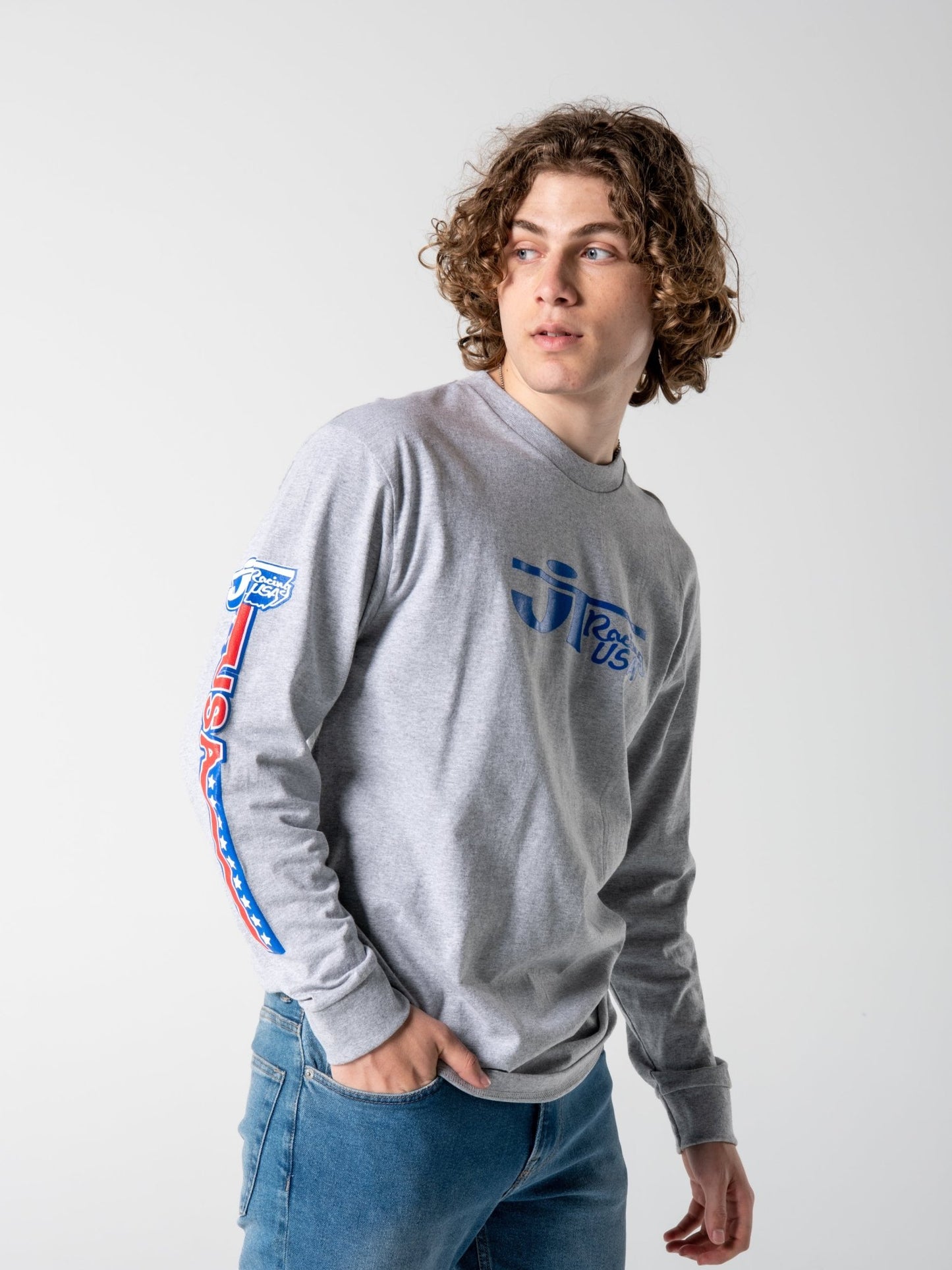 Heritage Tee L/S - Grey - JT Racing USA