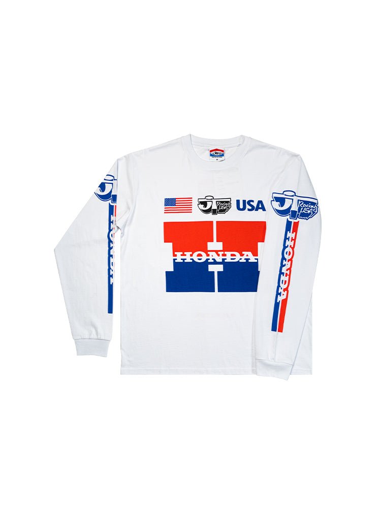 JT Racing x Honda Heritage L/S Tee - White - JT Racing USA