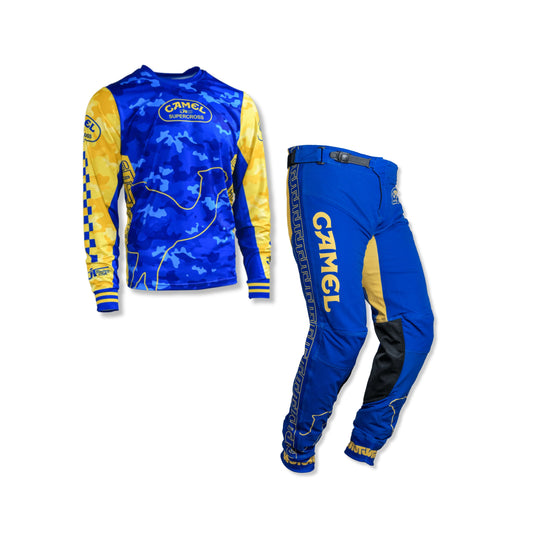 Camel Team Jersey & Pants MX Combo - Blue/Yellow
