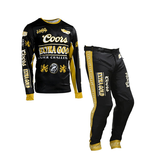 JT x Coors Extra Gold Jersey & Pants MX Combo - Black