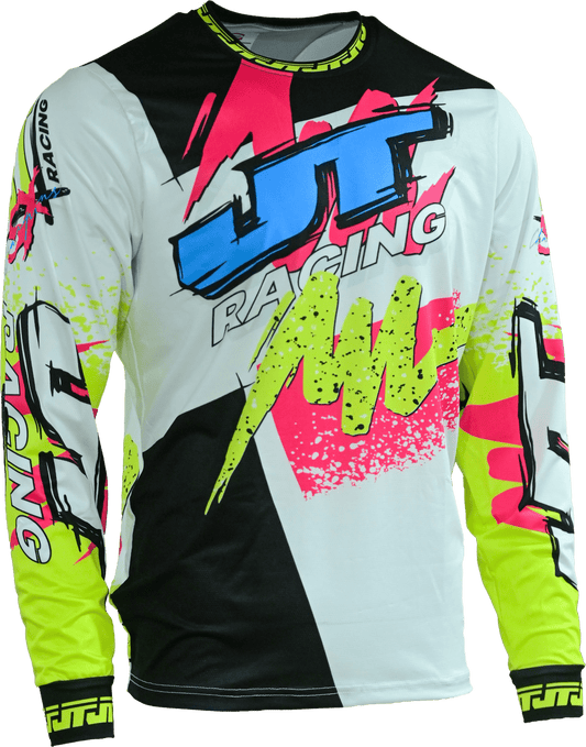 90s Swash Paint Jersey Yellow (Yellow, Pink, Blue) - JT Racing USA
