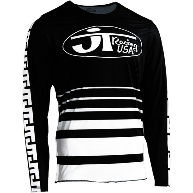 JT Racing Flo-Form Jersey and Pants Combo( Black and White)