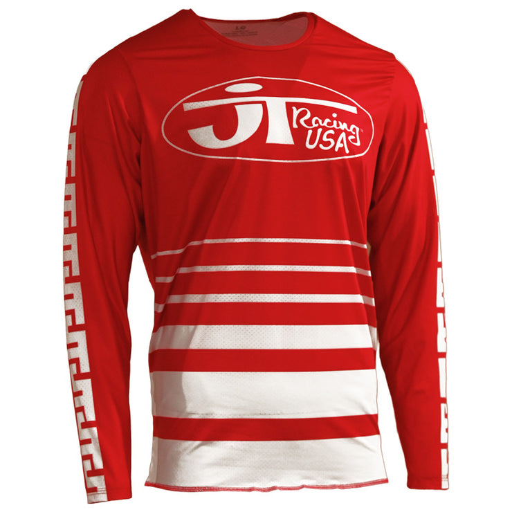 JT Racing Flo-Form Jersey and Pants Combo( Red and White)