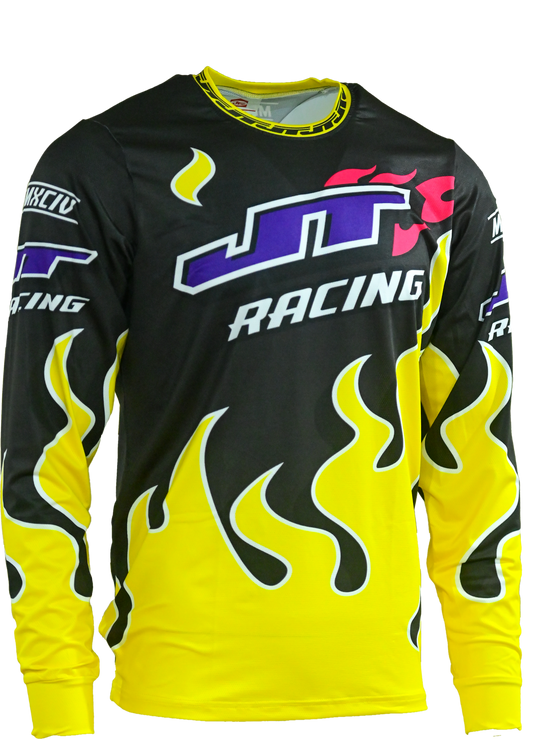 90s Yellow Flame Jersey (Yellow, Purple, Black)