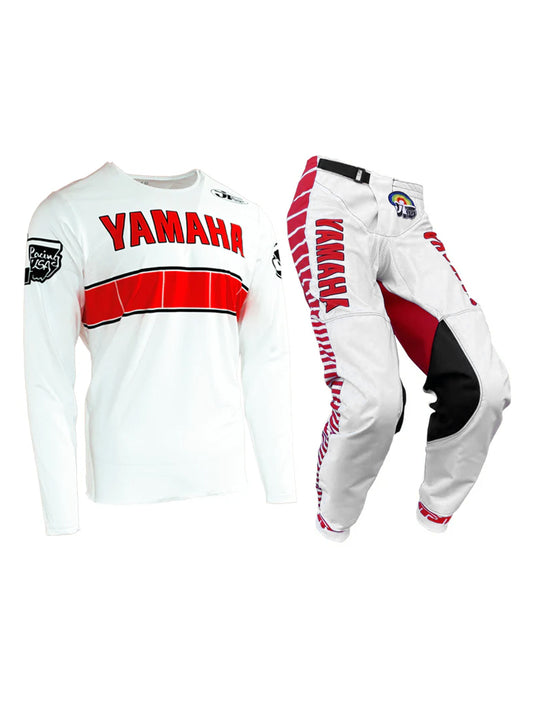 MX Gear Combo: JT Racing Yamaha White Team Jersey and Moto Pants