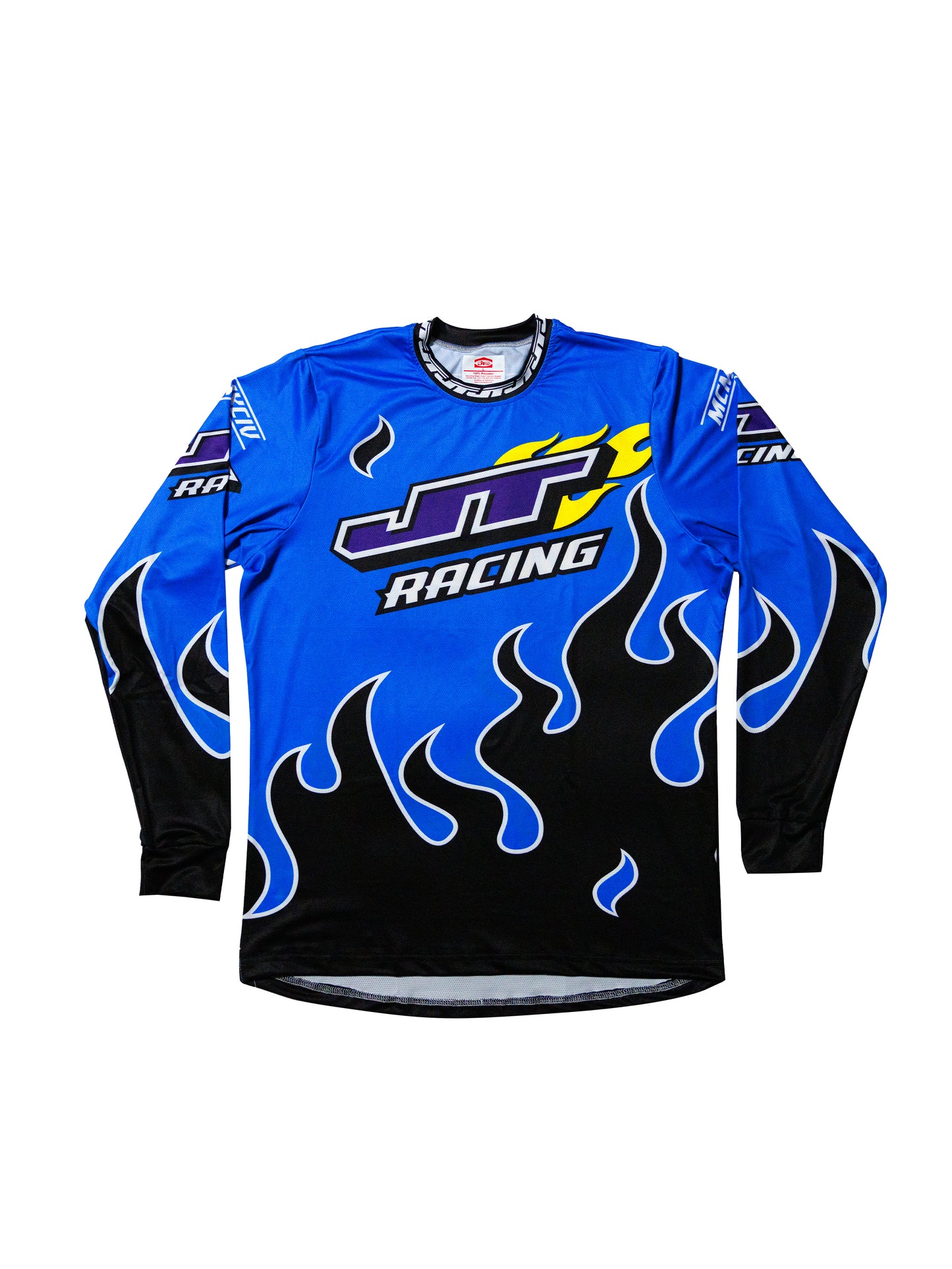 90s Blue Flame Jersey (Blue, Purple, Yellow)