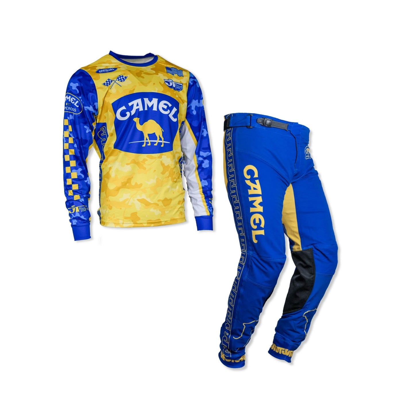 Camel Team Jersey & Pants MX Combo - Blue/Yellow - JT Racing USA