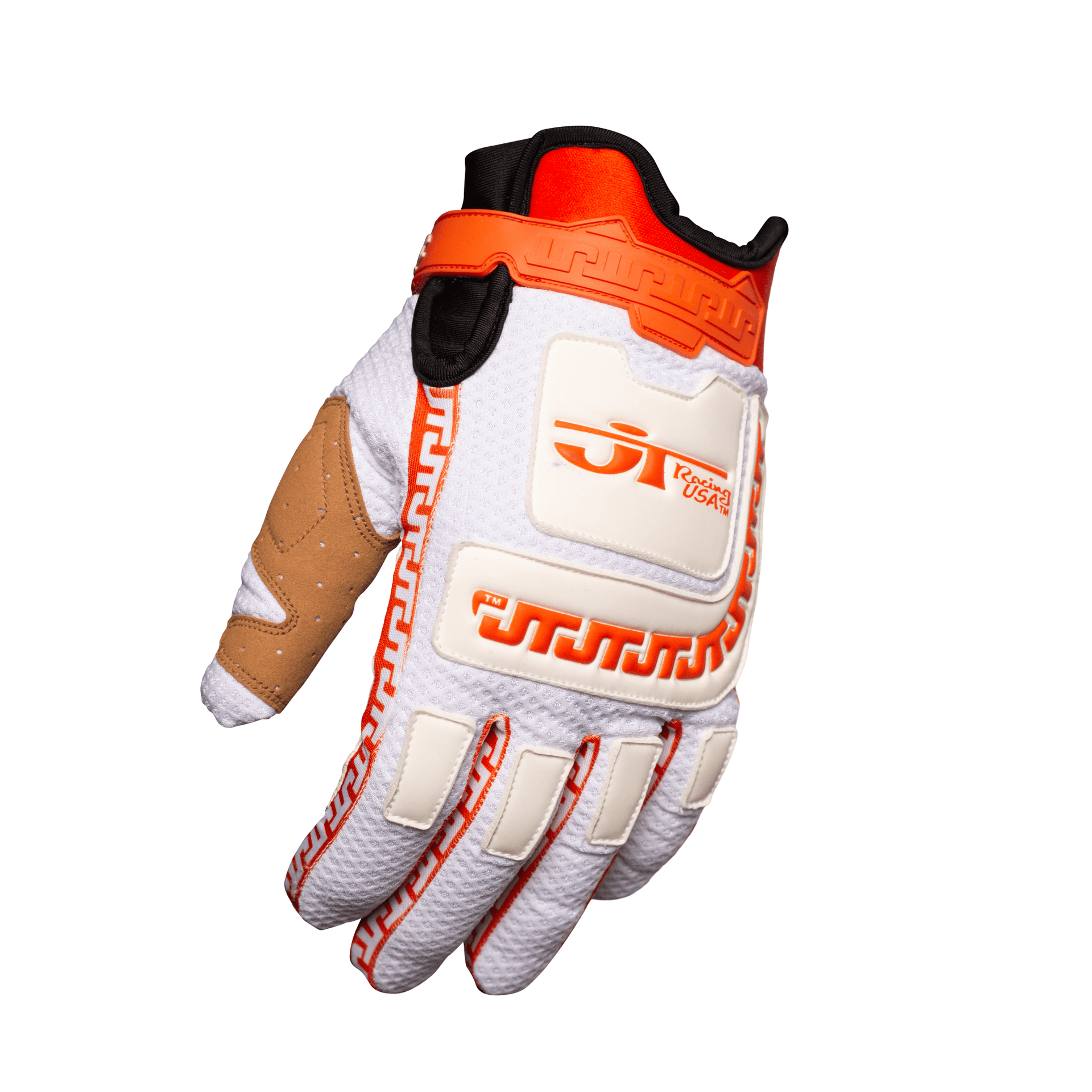 JT Racing Life-Line Glove - White/Orange – JT Racing USA