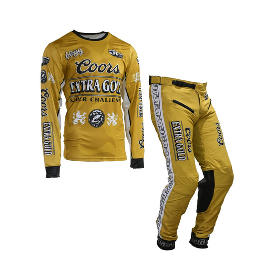 JT x Coors Extra Gold Jersey & Pants MX Combo - Gold - JT Racing USA