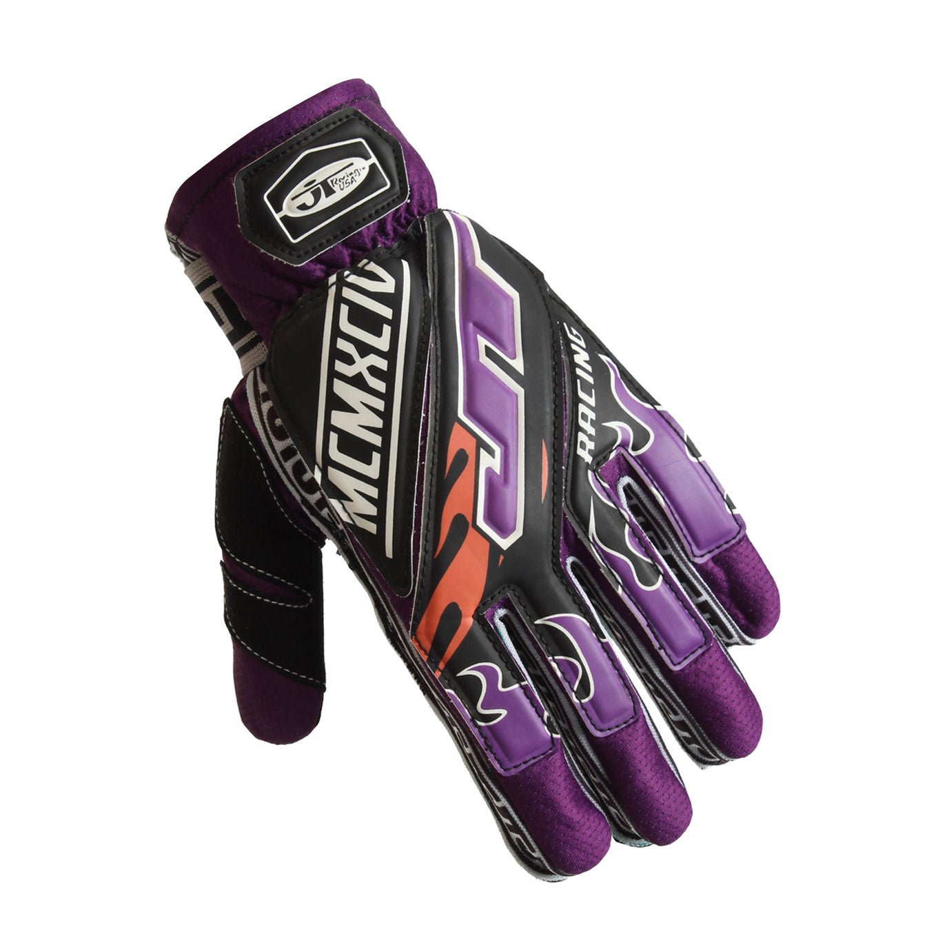 Purple Flame 90s Gloves - JT Racing USA