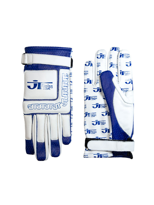 Vintage Racing Glove - Blue and White - JT Racing USA