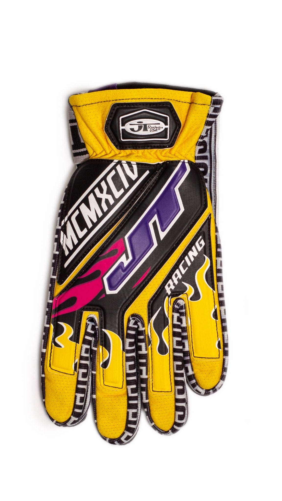 Yellow Flame 90s Gloves - JT Racing USA