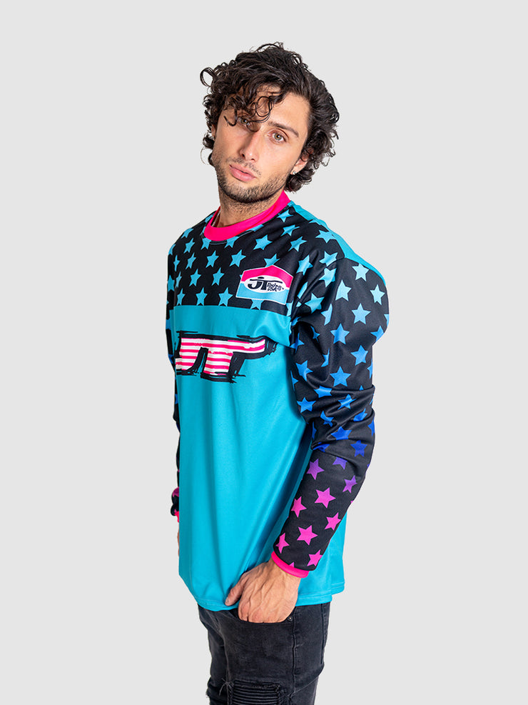 JT Racing Rock Star Jersey - Blue and Black
