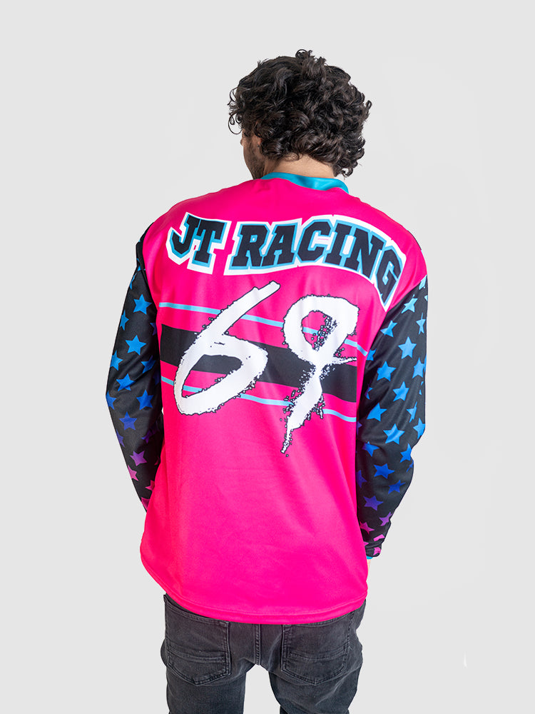 Kids JT Racing Rock Star Jersey - Pink and Black