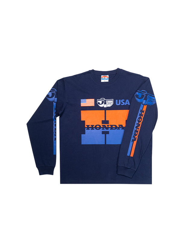 JT Racing x Honda Heritage L/S Tee - Navy