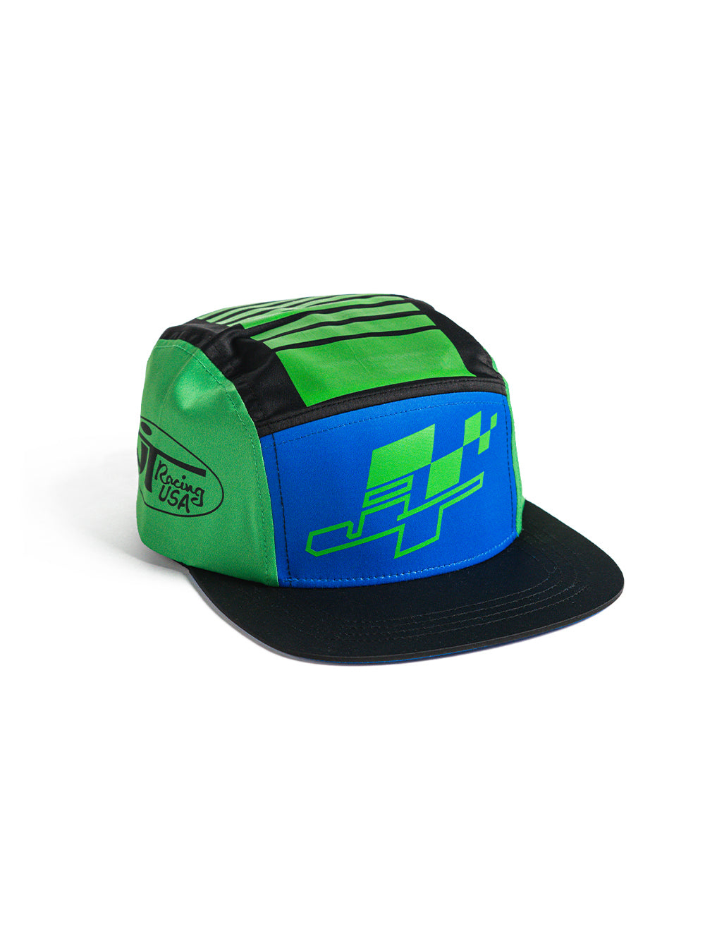 JT Racing Flat 5 Panel Hat - Blue and Green