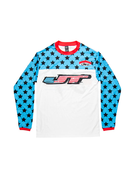 JT Racing Rock Star Jersey - White and Blue