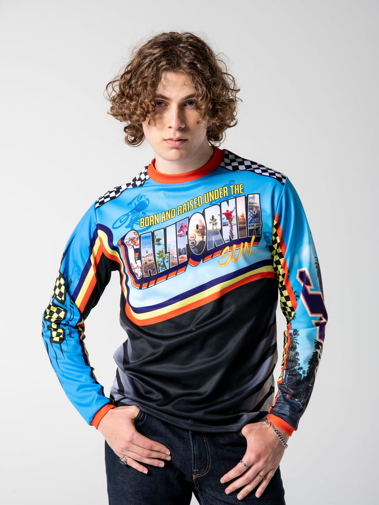 Kids Born and Raised Under the California Sun Jersey - Blue