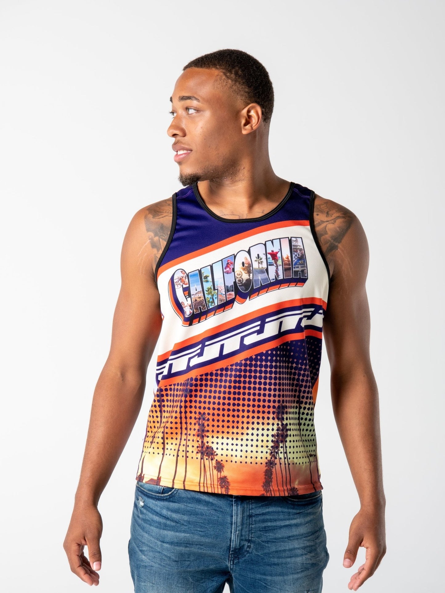 Born and Raised Under the California Sun Tank Top - Orange - JT Racing USA