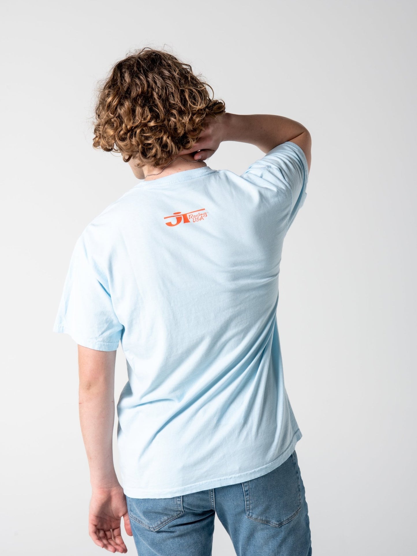 Born and Raised Under the California Sun Tee - Sky Blue - JT Racing USA