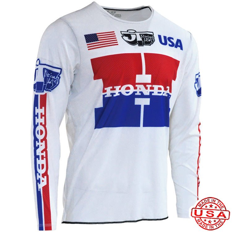 JT Racing Honda Team USA 1981 Flo - Form Pro Jersey (White) - JT Racing USA