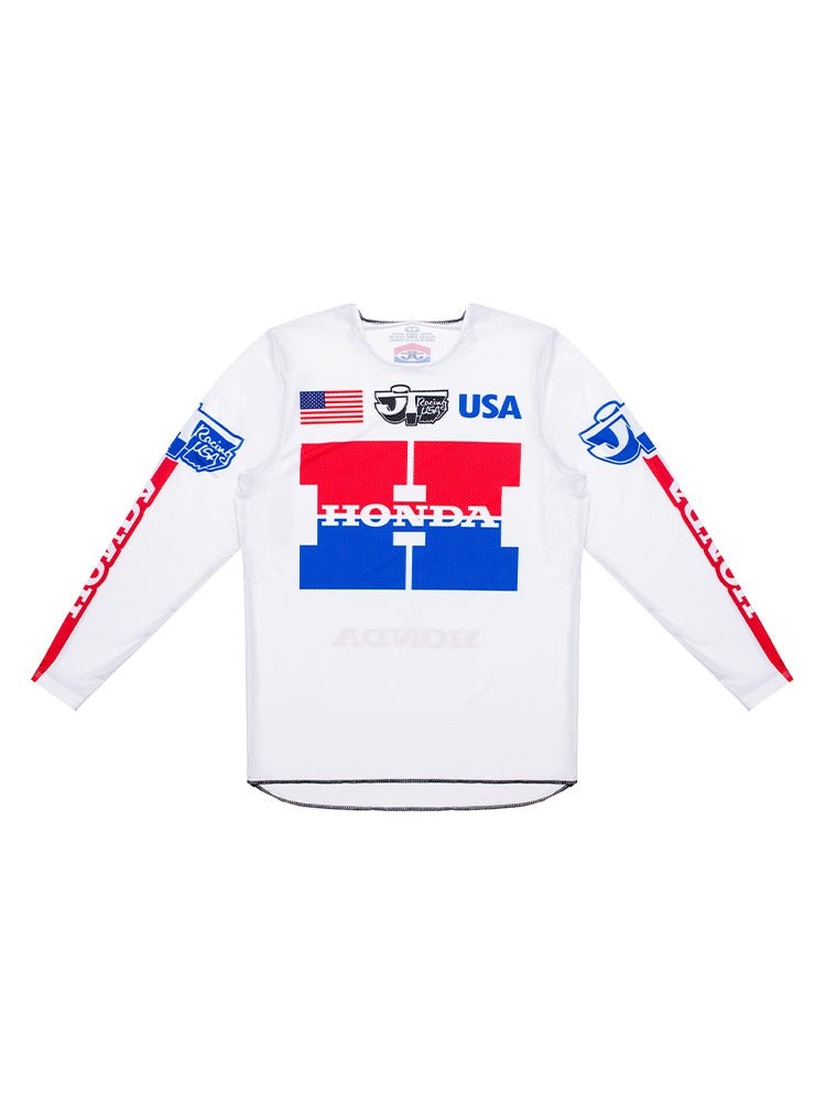 JT Racing Honda Team USA 1981 Flo - Form Pro Jersey (White) - JT Racing USA